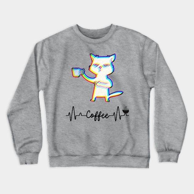 Coffee with cat Crewneck Sweatshirt by Unique Fashion artists